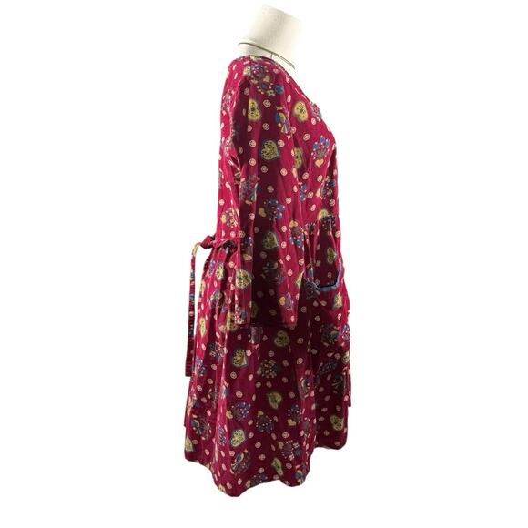 April Cornell Cottagecore Corduroy Dress | Artsy Floral Pockets Boho | Medium - Picture 4 of 10